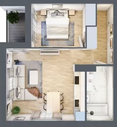 2 pokoje, mieszkanie 45,79 m², piętro 2, oferta nr 1_30, Ogrody Wiślane VI, Warszawa, Białołęka, Tarchomin, ul. Aluzyjna 12
