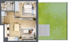2 pokoje, mieszkanie 46,45 m², parter, oferta nr 2_3, Ogrody Wiślane VI, Warszawa, Białołęka, Tarchomin, ul. Aluzyjna 12