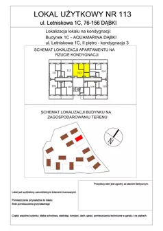 3 pokoje, lokal inwestycyjny 49,79 m², piętro 2, oferta nr 113, Aquamarina Dąbki, Dąbki, ul. Letniskowa 1
