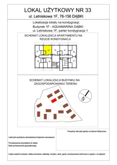 1 pokój, lokal inwestycyjny 34,80 m², parter, oferta nr 33, Aquamarina Dąbki, Dąbki, ul. Letniskowa 1
