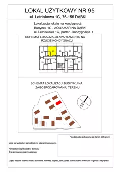 1 pokój, lokal inwestycyjny 34,84 m², piętro 1, oferta nr 41, Aquamarina Dąbki, Dąbki, ul. Letniskowa 1