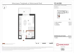 1 pokój, mieszkanie 25,61 m², piętro 6, oferta nr F2-A030, Warszawski Świt Etap XIV, Warszawa, Targówek, Bródno, ul. Warszawski Świt