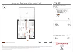 2 pokoje, mieszkanie 35,47 m², parter, oferta nr F2-A002, Warszawski Świt Etap XIV, Warszawa, Targówek, Bródno, ul. Warszawski Świt