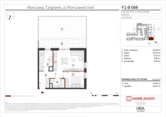 3 pokoje, mieszkanie 52,02 m², piętro 2, oferta nr F1-C141, Warszawski Świt Etap XIII, Warszawa, Targówek, Bródno, ul. Warszawski Świt