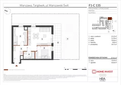 3 pokoje, mieszkanie 57,91 m², parter, oferta nr F1-C135, Warszawski Świt Etap XIII, Warszawa, Targówek, Bródno, ul. Warszawski Świt