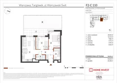 3 pokoje, mieszkanie 58,89 m², parter, oferta nr F2-C110, Warszawski Świt Etap XIV, Warszawa, Targówek, Bródno, ul. Warszawski Świt