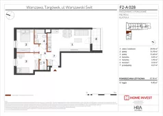 3 pokoje, mieszkanie 62,36 m², piętro 6, oferta nr F2-A028, Warszawski Świt Etap XIV, Warszawa, Targówek, Bródno, ul. Warszawski Świt