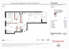 3 pokoje, mieszkanie 62,36 m², piętro 7, oferta nr F2-A032, Warszawski Świt Etap XIV, Warszawa, Targówek, Bródno, ul. Warszawski Świt