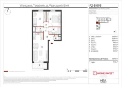 3 pokoje, mieszkanie 61,93 m², piętro 7, oferta nr F2-B095, Warszawski Świt Etap XIV, Warszawa, Targówek, Bródno, ul. Warszawski Świt