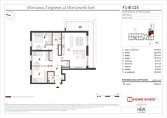 4 pokoje, mieszkanie 102,31 m², piętro 6, oferta nr F1-B125, Warszawski Świt Etap XIII, Warszawa, Targówek, Bródno, ul. Warszawski Świt