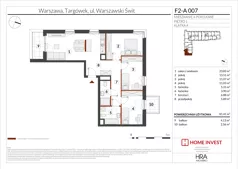 4 pokoje, mieszkanie 81,41 m², piętro 1, oferta nr F2-A007, Warszawski Świt Etap XIV, Warszawa, Targówek, Bródno, ul. Warszawski Świt
