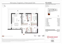 4 pokoje, mieszkanie 93,72 m², piętro 6, oferta nr F2-A031, Warszawski Świt Etap XIV, Warszawa, Targówek, Bródno, ul. Warszawski Świt