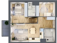 3 pokoje, mieszkanie 65,53 m², piętro 3, oferta nr C301, Enklawa Ursynów, Warszawa, Ursynów, Wyczółki, ul. Kłobucka 23A
