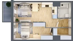 2 pokoje, mieszkanie 46,83 m², piętro 3, oferta nr C302, Enklawa Ursynów, Warszawa, Ursynów, Wyczółki, ul. Kłobucka 23A