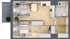 2 pokoje, mieszkanie 47,19 m², piętro 3, oferta nr C304, Enklawa Ursynów, Warszawa, Ursynów, Wyczółki, ul. Kłobucka 23A