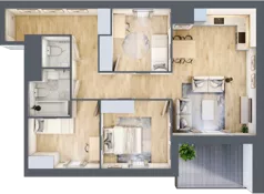 4 pokoje, mieszkanie 75,36 m², piętro 3, oferta nr C310, Enklawa Ursynów, Warszawa, Ursynów, Wyczółki, ul. Kłobucka 23A