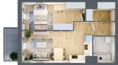 2 pokoje, mieszkanie 46,82 m², piętro 4, oferta nr C402, Enklawa Ursynów, Warszawa, Ursynów, Wyczółki, ul. Kłobucka 23A