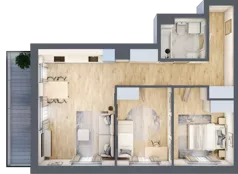 3 pokoje, mieszkanie 60,68 m², piętro 1, oferta nr A05, Przystań Żerań, Warszawa, Białołęka, Żerań, ul. Morelowa 13