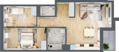 3 pokoje, mieszkanie 62,24 m², piętro 2, oferta nr B34, Przystań Żerań, Warszawa, Białołęka, Żerań, ul. Morelowa 13