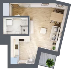 1 pokój, mieszkanie 26,44 m², piętro 4, oferta nr B56, Przystań Żerań, Warszawa, Białołęka, Żerań, ul. Morelowa 13
