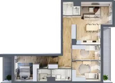 4 pokoje, mieszkanie 91,87 m², piętro 2, oferta nr B1, Warszawski Świt Etap VIII, Warszawa, Targówek, Bródno, ul. Warszawski Świt 5