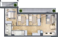 4 pokoje, mieszkanie 79,98 m², piętro 3, oferta nr B1, Warszawski Świt Etap VIII, Warszawa, Targówek, Bródno, ul. Warszawski Świt 5