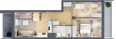 3 pokoje, mieszkanie 53,27 m², piętro 4, oferta nr B1, Warszawski Świt Etap VIII, Warszawa, Targówek, Bródno, ul. Warszawski Świt 5