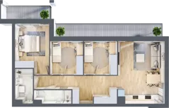 4 pokoje, mieszkanie 79,97 m², piętro 5, oferta nr B1, Warszawski Świt Etap VIII, Warszawa, Targówek, Bródno, ul. Warszawski Świt 5