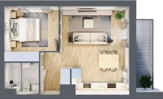 2 pokoje, mieszkanie 41,96 m², piętro 6, oferta nr B1, Warszawski Świt Etap VIII, Warszawa, Targówek, Bródno, ul. Warszawski Świt 5