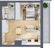 1 pokój, mieszkanie 32,70 m², piętro 8, oferta nr B1, Warszawski Świt Etap VIII, Warszawa, Targówek, Bródno, ul. Warszawski Świt 5