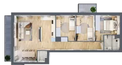 4 pokoje, mieszkanie 81,22 m², piętro 1, oferta nr B2-C119, Warszawski Świt Etap IX, Warszawa, Targówek, Bródno, ul. Warszawski Świt 5
