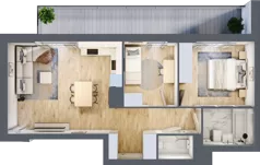 3 pokoje, mieszkanie 59,25 m², piętro 5, oferta nr B2-A044, Warszawski Świt Etap IX, Warszawa, Targówek, Bródno, ul. Warszawski Świt 5