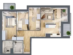 4 pokoje, mieszkanie 78,48 m², piętro 5, oferta nr B2-B099, Warszawski Świt Etap IX, Warszawa, Targówek, Bródno, ul. Warszawski Świt 5