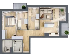4 pokoje, mieszkanie 78,48 m², piętro 6, oferta nr B2-B105, Warszawski Świt Etap IX, Warszawa, Targówek, Bródno, ul. Warszawski Świt 5