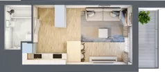 1 pokój, mieszkanie 26,39 m², piętro 7, oferta nr B2-A061, Warszawski Świt Etap IX, Warszawa, Targówek, Bródno, ul. Warszawski Świt 5
