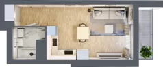 1 pokój, mieszkanie 27,97 m², piętro 8, oferta nr B2-A067, Warszawski Świt Etap IX, Warszawa, Targówek, Bródno, ul. Warszawski Świt 5
