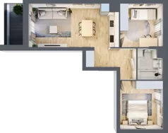 3 pokoje, mieszkanie 53,88 m², piętro 7, oferta nr E1-B124, Warszawski Świt Etap X, Warszawa, Targówek, Bródno, ul. Warszawski Świt