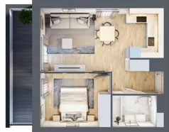 2 pokoje, mieszkanie 39,70 m², piętro 1, oferta nr E1-A006, Warszawski Świt Etap X, Warszawa, Targówek, Bródno, ul. Warszawski Świt