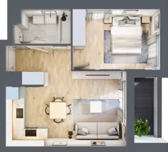 2 pokoje, mieszkanie 39,70 m², piętro 7, oferta nr E1-A072, Warszawski Świt Etap X, Warszawa, Targówek, Bródno, ul. Warszawski Świt