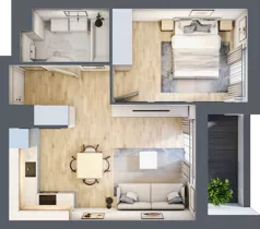 2 pokoje, mieszkanie 39,70 m², piętro 3, oferta nr E1-A030, Warszawski Świt Etap X, Warszawa, Targówek, Bródno, ul. Warszawski Świt