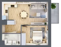 2 pokoje, mieszkanie 40,64 m², piętro 4, oferta nr E1-C150, Warszawski Świt Etap X, Warszawa, Targówek, Bródno, ul. Warszawski Świt