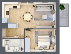 2 pokoje, mieszkanie 40,64 m², piętro 3, oferta nr E1-C144, Warszawski Świt Etap X, Warszawa, Targówek, Bródno, ul. Warszawski Świt