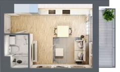 1 pokój, mieszkanie 25,62 m², piętro 6, oferta nr E1-C160, Warszawski Świt Etap X, Warszawa, Targówek, Bródno, ul. Warszawski Świt