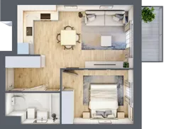 2 pokoje, mieszkanie 39,49 m², piętro 5, oferta nr E1-C157, Warszawski Świt Etap X, Warszawa, Targówek, Bródno, ul. Warszawski Świt