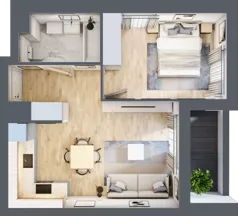 2 pokoje, mieszkanie 39,70 m², piętro 4, oferta nr E1-A039, Warszawski Świt Etap X, Warszawa, Targówek, Bródno, ul. Warszawski Świt