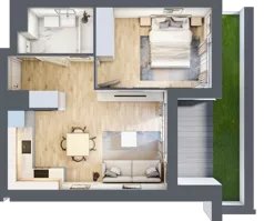 2 pokoje, mieszkanie 39,62 m², piętro 1, oferta nr E1-A010, Warszawski Świt Etap X, Warszawa, Targówek, Bródno, ul. Warszawski Świt