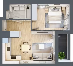 2 pokoje, mieszkanie 39,70 m², piętro 5, oferta nr E1-A050, Warszawski Świt Etap X, Warszawa, Targówek, Bródno, ul. Warszawski Świt