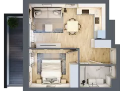 2 pokoje, mieszkanie 37,54 m², piętro 4, oferta nr E1-B107, Warszawski Świt Etap X, Warszawa, Targówek, Bródno, ul. Warszawski Świt