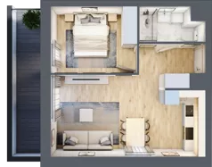 2 pokoje, mieszkanie 39,30 m², piętro 1, oferta nr E1-B091, Warszawski Świt Etap X, Warszawa, Targówek, Bródno, ul. Warszawski Świt
