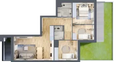 4 pokoje, mieszkanie 73,48 m², piętro 2, oferta nr E1-A011, Warszawski Świt Etap X, Warszawa, Targówek, Bródno, ul. Warszawski Świt